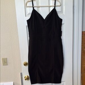 Express Black Sheath Mini Dress Spaghetti Strap V-Neck
